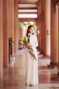 Lily and white ao dai