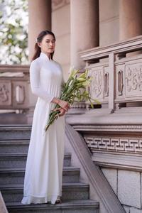 Lily and white ao dai