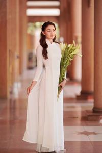 Lily and white ao dai