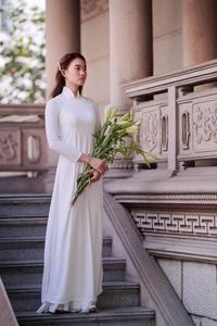 Lily and white ao dai