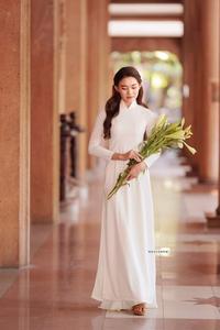 Lily and white ao dai