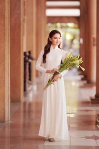 Lily and white ao dai