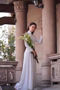 Lily and white ao dai