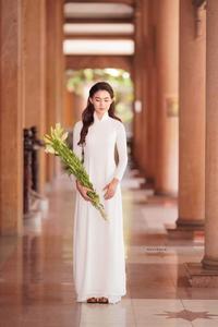 Lily and white ao dai