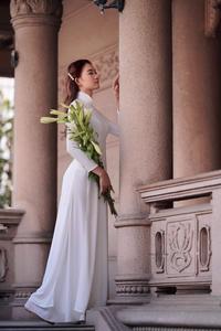 Lily and white ao dai