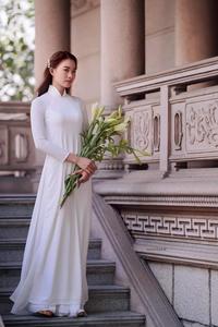 Lily and white ao dai