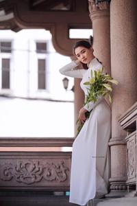 Lily and white ao dai