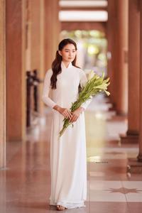 Lily and white ao dai