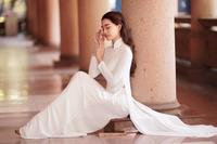 Lily and white ao dai