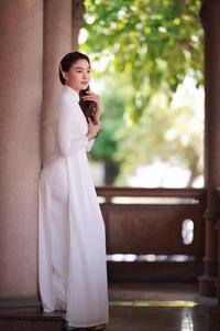 Lily and white ao dai