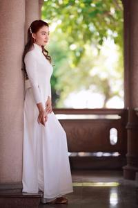 Lily and white ao dai