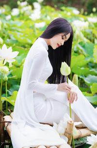 Beautiful girl with lotus